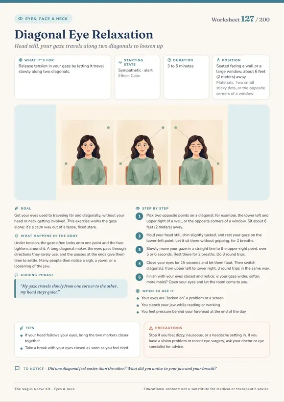 Diagonal Eye Relaxation worksheet