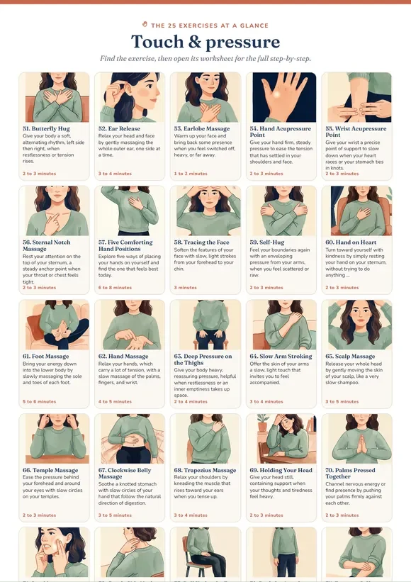 Poster of the 25 touch exercises